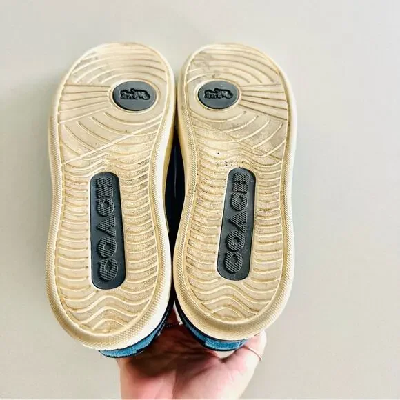 COACH Cobalt Blue White Perforated Logo Suede Clip C Mens Low Top Sneakers 8.5 - Picture 12 of 15